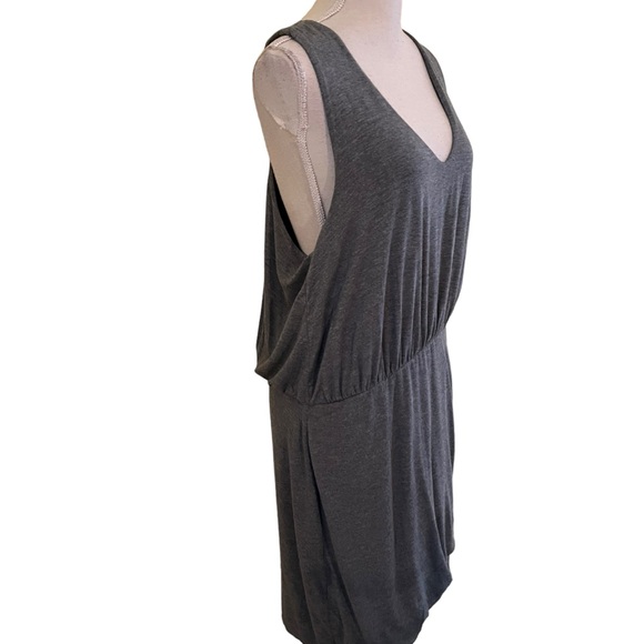 Banana Republic Grey Knit Tank Dress with Ruched Tulip Skirt XL - Picture 7 of 11